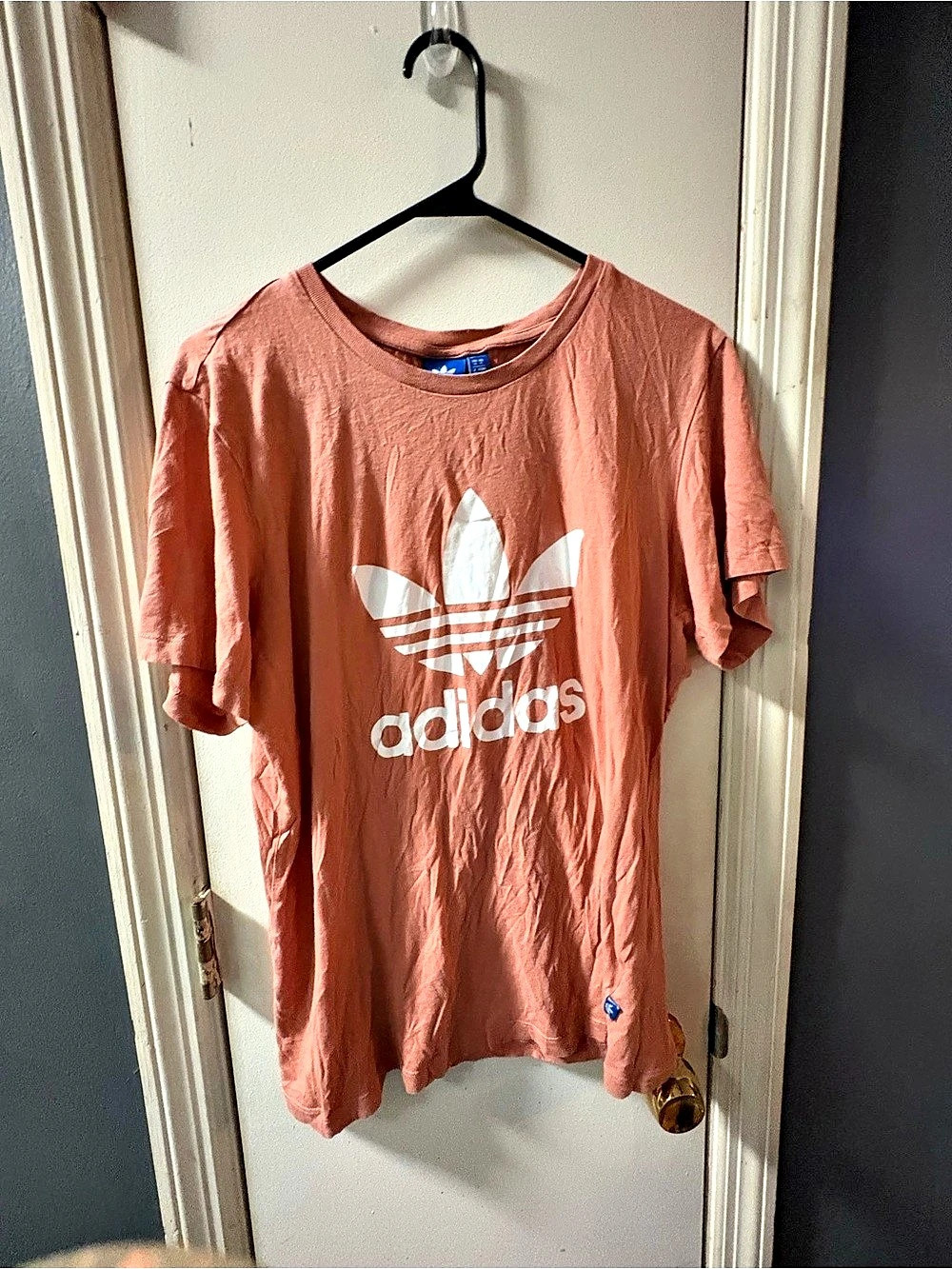 adidas Originals Trefoil Crew Tee Orange Size Small